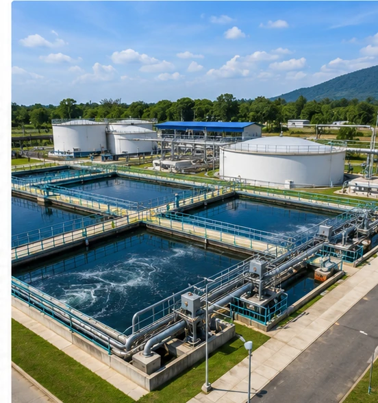 Water mains infrastructure and water treatment plant